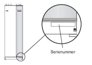 Serienummer for NIBE varmepumper finner du nederst på skapet