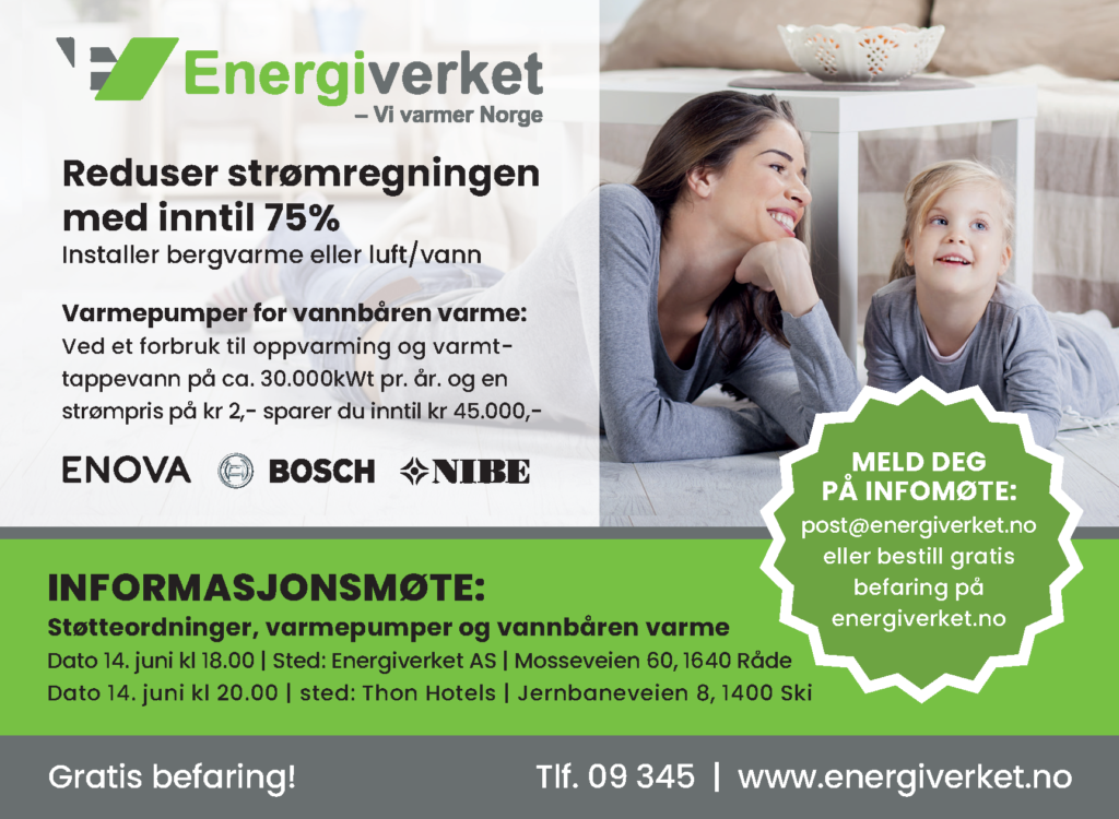 Informasjonsmøte: Strømsparing med varmepumper for vannbåren varme